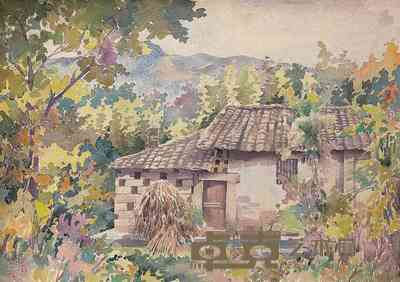 关广志 山村小居 19.5×27.5cm